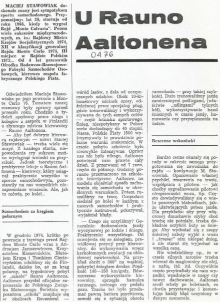 Sezon rajdowy 1976r
