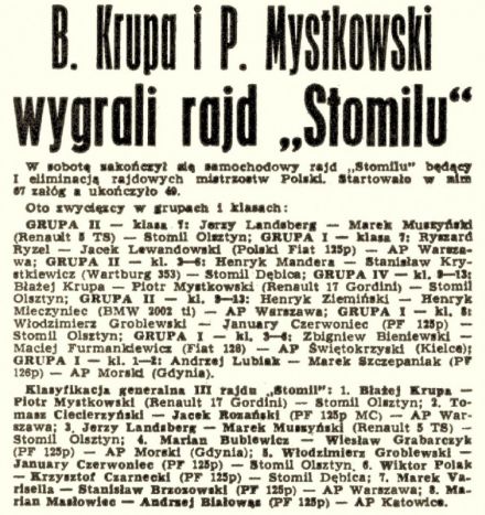 3 Rajd Stomil 1976