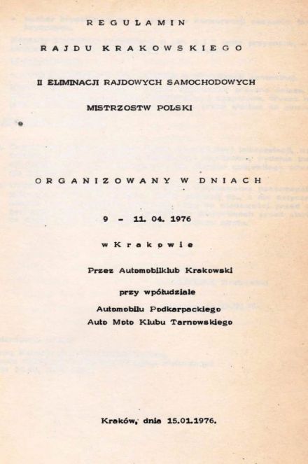 1 Rajd Krakowski - 1976r
