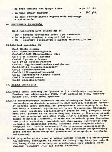 1 Rajd Krakowski - 1976r