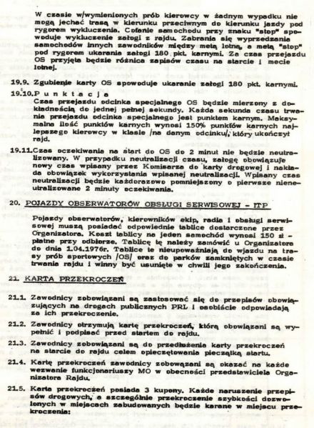 1 Rajd Krakowski - 1976r