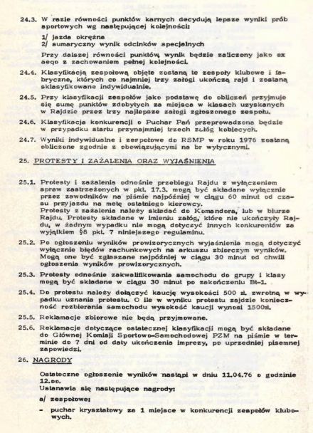 1 Rajd Krakowski - 1976r