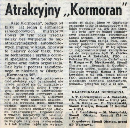9 Rajd Kormoran 1976