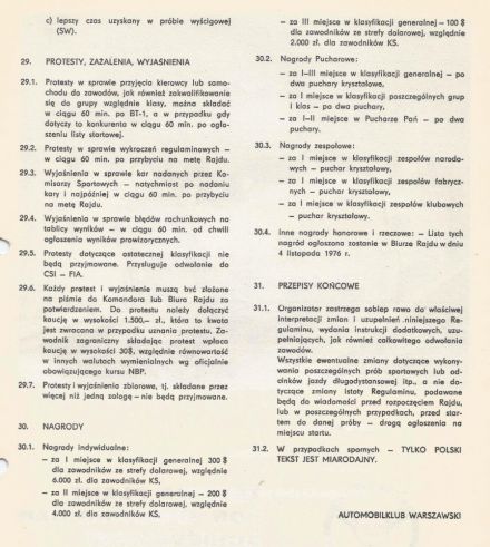 Rajd Warszawski - 1976r