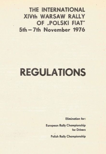 Rajd Warszawski - 1976r
