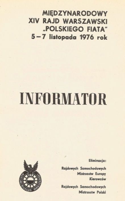 Rajd Warszawski - 1976r