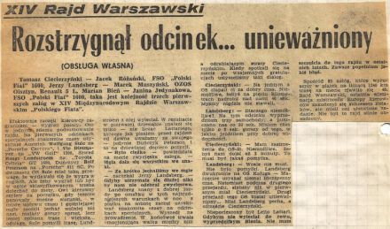 Rajd Warszawski - 1976r