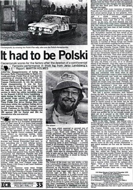 Rajd Warszawski - 1976r