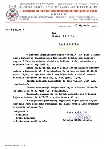 Rajd Stomil - 1976r
