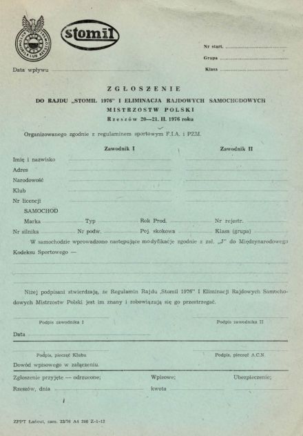 Rajd Stomil - 1976r