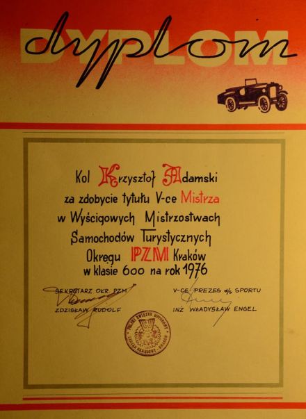 Wyścigowe Mistrzostwa samochodów turystycznych okręgu krakowskiego - 1976r