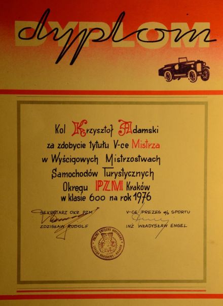 Wyścigowe Mistrzostwa okręgu Krakowskiego - 1976