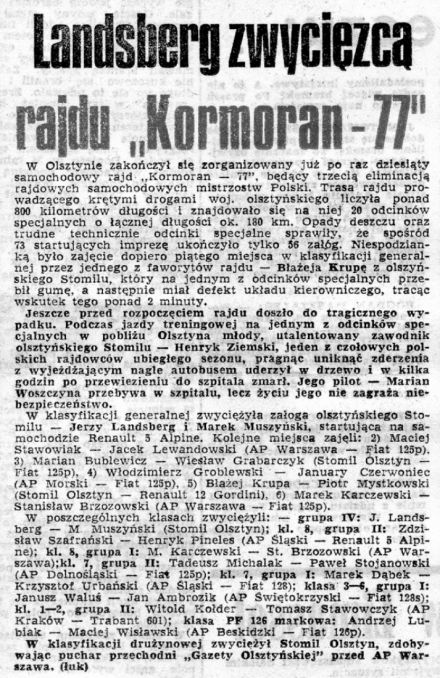 10 Rajd Kormoran 1977