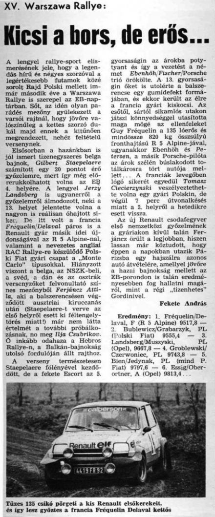 Rajd Warszawski - 1977r