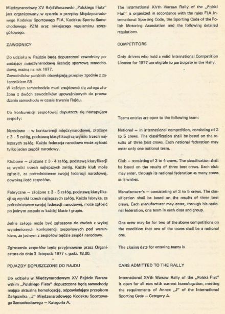 Rajd Warszawski 1977r