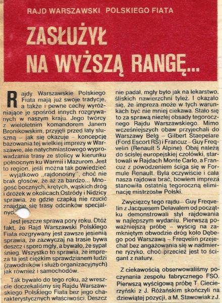Rajd Warszawski 1977r
