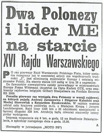 Rajd Warszawski - 1978r