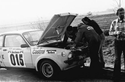 Opel Kadett GT/E Jerzego Landsberga, Jerzy Landsberg i Krzysztof Komornicki.