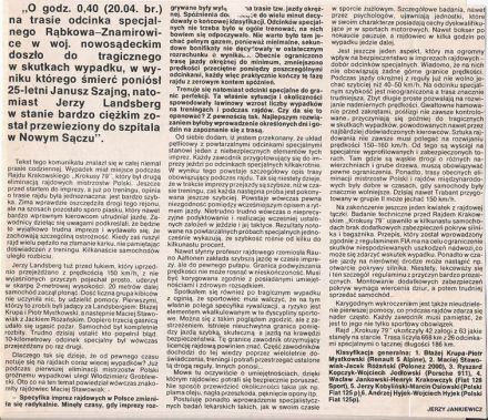 4 Rajd Krokusy. 2 eliminacja. 19-20.04.1979r.