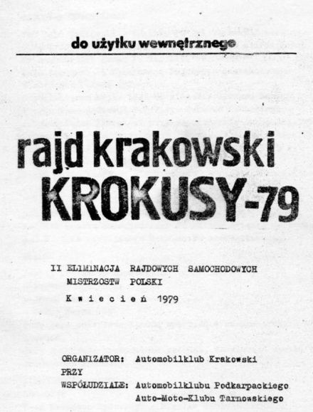 4 Rajd Krakowski Krokusy - 1979r