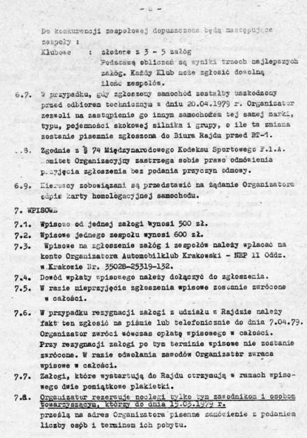 4 Rajd Krakowski Krokusy - 1979r