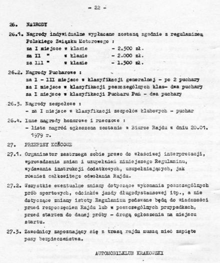 4 Rajd Krakowski Krokusy - 1979r