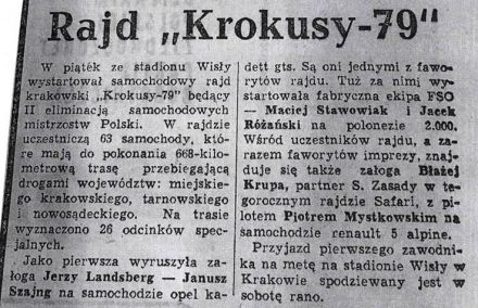 4 Rajd Krakowski Krokusy - 1979r