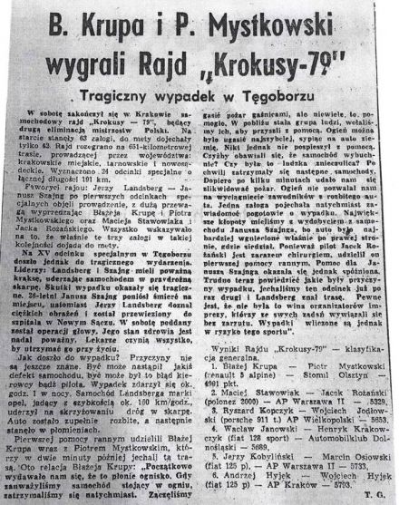 4 Rajd Krakowski Krokusy - 1979r.
