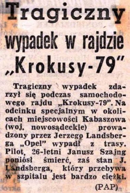 4 Rajd Krakowski Krokusy - 1979r.