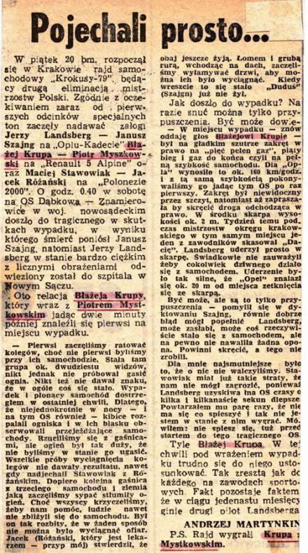 4 Rajd Krakowski Krokusy - 1979r.