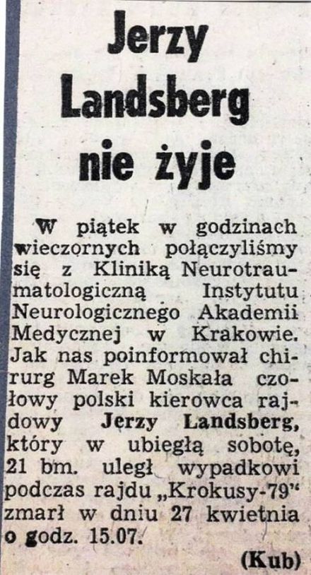 4 Rajd Krakowski Krokusy - 1979r.