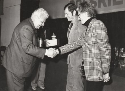 Dyrektor FSO Jerzy Bielecki, Błażej Krupa i Piotr Mystkowski.