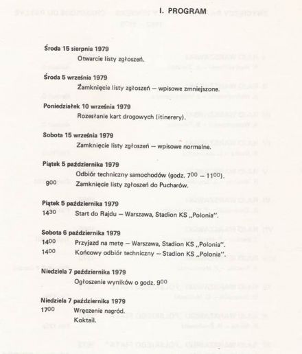 17 Rajd Warszawski „Polskiego Fiata”. 5 eliminacja. 5-7.10.1979r.