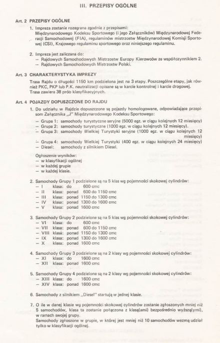 17 Rajd Warszawski „Polskiego Fiata”. 5 eliminacja. 5-7.10.1979r.