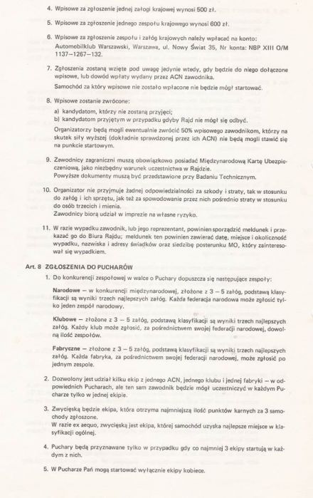 17 Rajd Warszawski „Polskiego Fiata”. 5 eliminacja. 5-7.10.1979r.