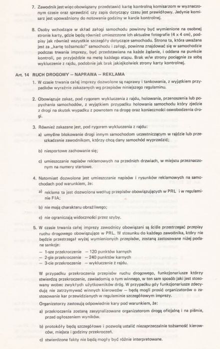 17 Rajd Warszawski „Polskiego Fiata”. 5 eliminacja. 5-7.10.1979r.
