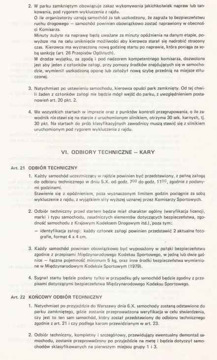 17 Rajd Warszawski „Polskiego Fiata”. 5 eliminacja. 5-7.10.1979r.