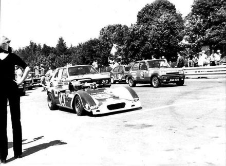 Nr.14.Maciej Bogusławski - Prototyp BG, nr.25. Błażej Krupa - Renault 5 Alpine, nr.23. Marian Bublewicz - Fiat 128 Sport 3 Porte, nr.22. Adam Polak - Polonez 2500 Prototyp.