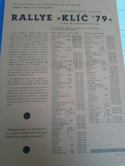 4 Rallye Klič.  8-9.06.1979r.