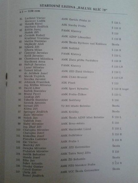 4 Rallye Klič.  8-9.06.1979r.