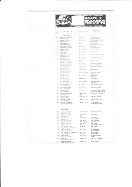8 Rallye Sklo Union Teplice. 2 eliminacja.  28-29.04.1979r.