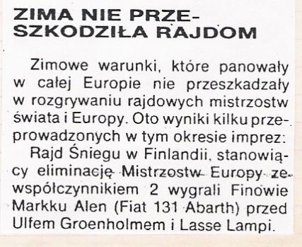 24 Rajd Snow Hankki.  2-4.03.1979r.