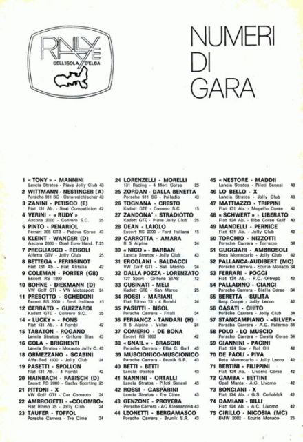 12 Rajd Elba.  26-28.04.1979r.