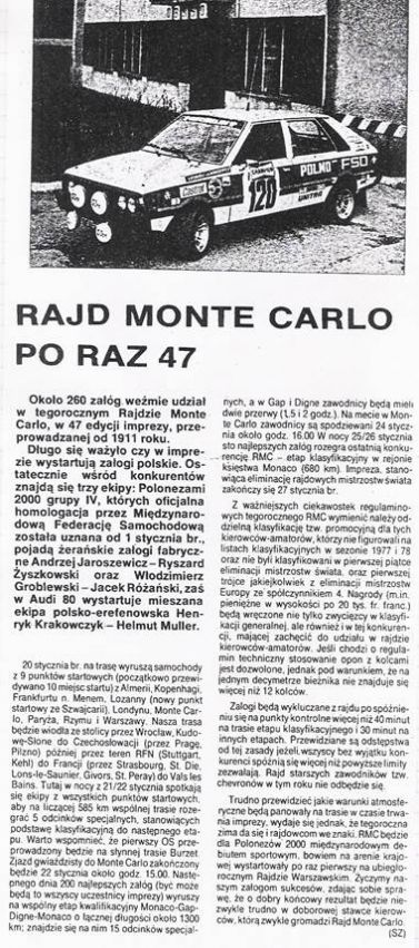 47 Rallye Monte Carlo (MC) - 1 eliminacja