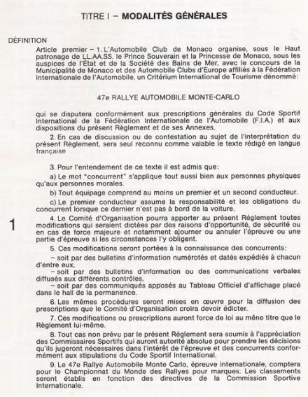 47 Rallye Monte Carlo (MC) - 1 eliminacja
