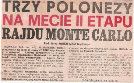47 Rallye Monte Carlo (MC) - 1 eliminacja