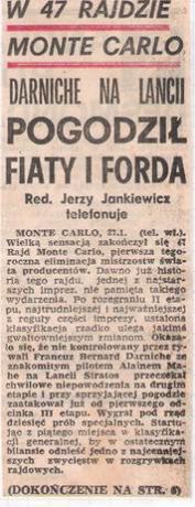 47 Rallye Monte Carlo (MC) - 1 eliminacja