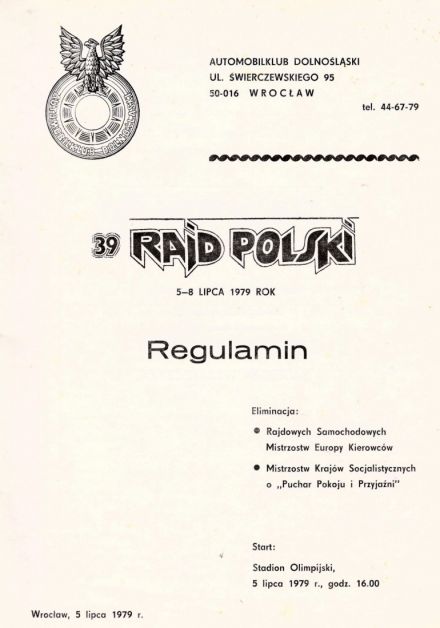 39 Rajd Polski - 1979r