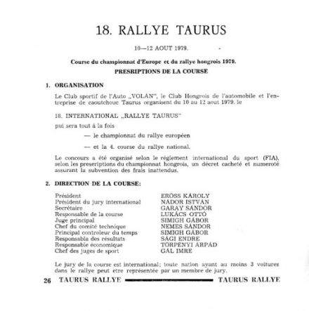 18 Rajd Taurus (H). 34 eliminacja (1).  10-12.08.1979r.