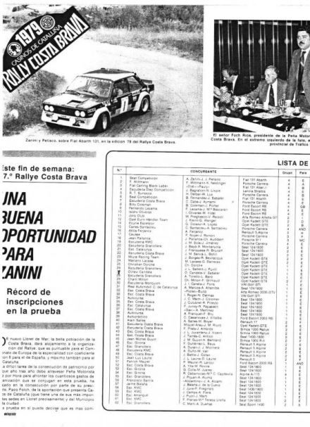 27 Rajd Costa Brava (E). 5 eliminacja (4).  16-18.02.1979r.